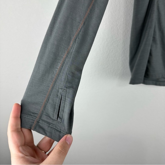 Icebreaker Men’s Gray Orange Merino Bodyfit Zone 1/2 Zip Pullover Size Small - Picture 2 of 5